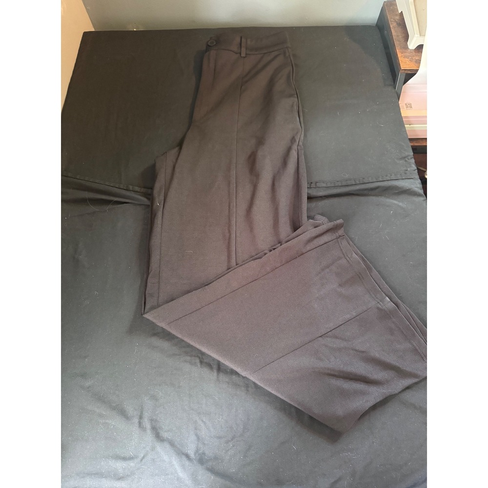 Cider Women Black High Waisted Wide Leg Trousers Front Seam Pants XL NWT